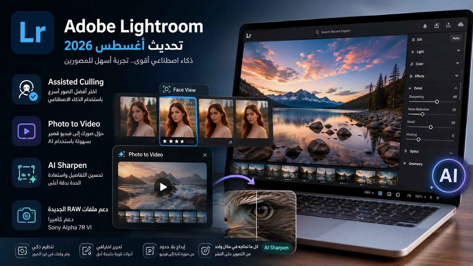 Adobe Lightroom يحصل على تحديث أغسطس 2026 مع أدوات جديدة لتحرير الصور